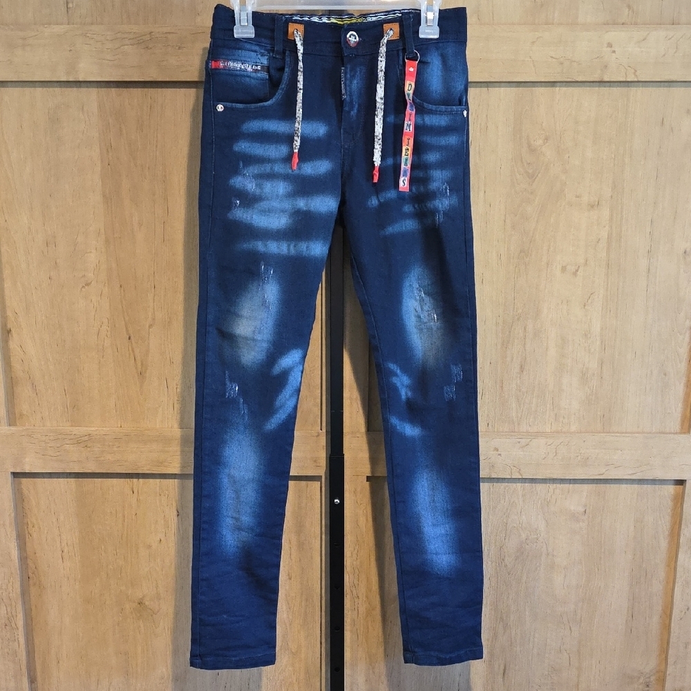 (J16) Stylish Navy Men's Skinny Jeans Sz 28